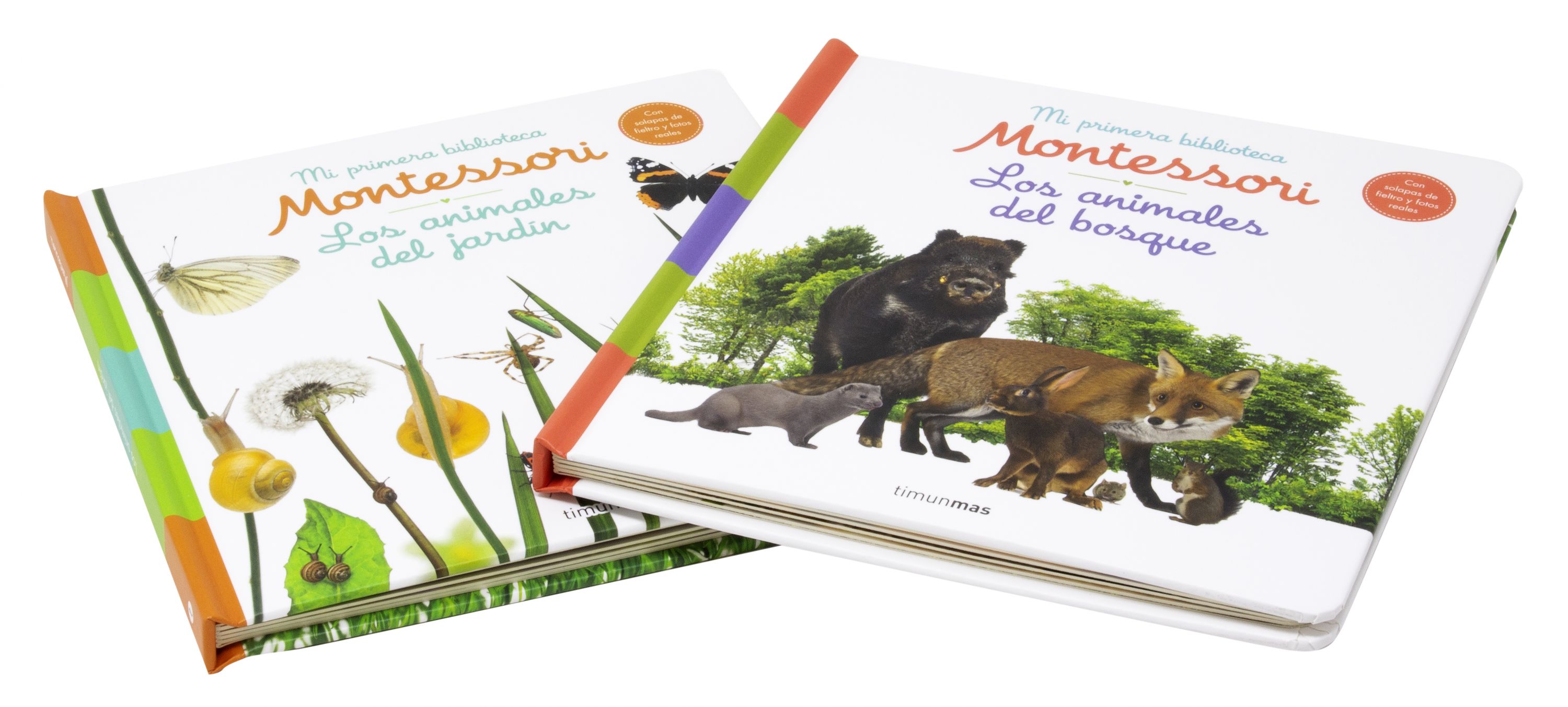 Los animales del jardín. Mi primera biblioteca Montessori: Con solapas de fieltro y fotos reales 3