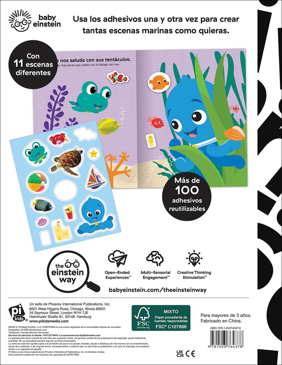 EN EL MAR. LIBRO DE ADHESIVOS REUTILIZABLES BABY EINSTEIN (Capa mole) 2