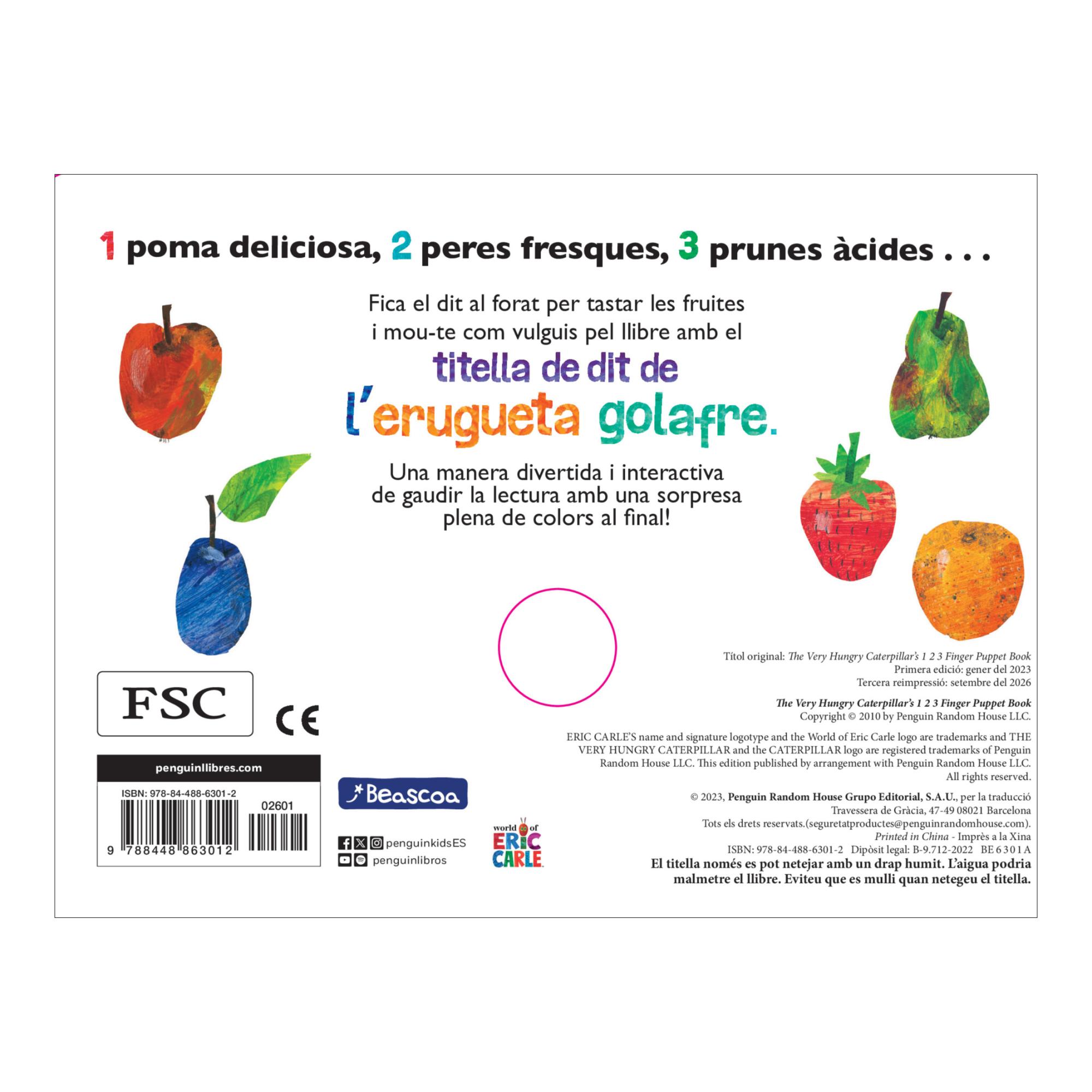 L'erugueta golafre 1 2 3. Llibre titella de dit (Col·lecció Eric Carle) 2