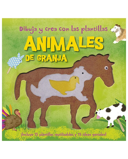 Imagem 0 de Dibuja y crea con las plantillas Animales de granja: ¡Incluye 15 plantillas reutilizables y 15 ideas geniales! (Capa dura)
