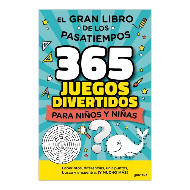 El gran libro de los pasatiempos: 365 juegos divertidos para niños y niñas: enigmas, sopas de letras, colorear, busca y encuentra, ¡y m  (Tapa blanda)