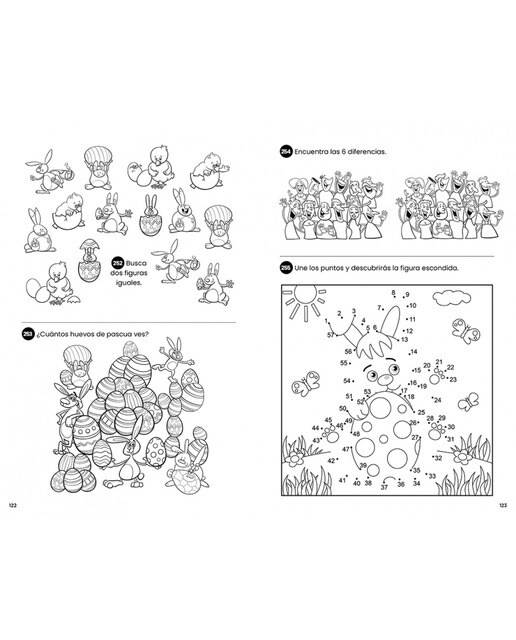 El gran libro de los pasatiempos: 365 juegos divertidos para niños y niñas: enigmas, sopas de letras, colorear, busca y encuentra, ¡y m  (Tapa blanda) 4