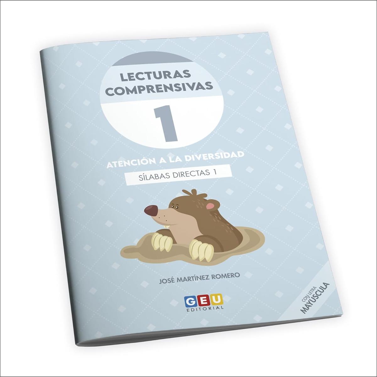 Imagem 0 de LECTURAS COMPRENSIVAS 1 - Cuaderno de Lecturas Comprensivas GEU | Libro aprender a Leer | Letra MAYÚSCULA - Sílabas directas 1 | Editorial GEU