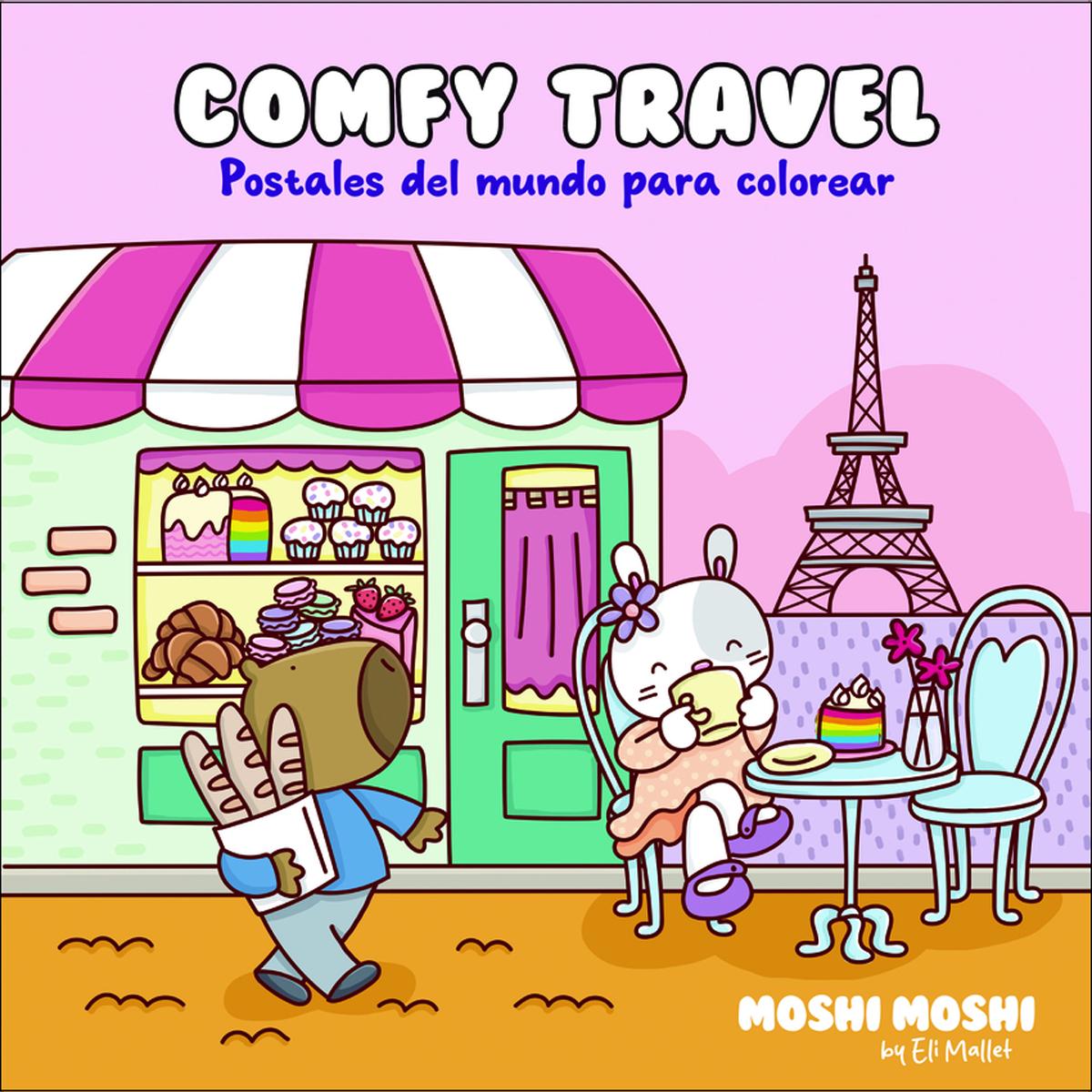Comfty travel.Escenas relajantes para colorear 1