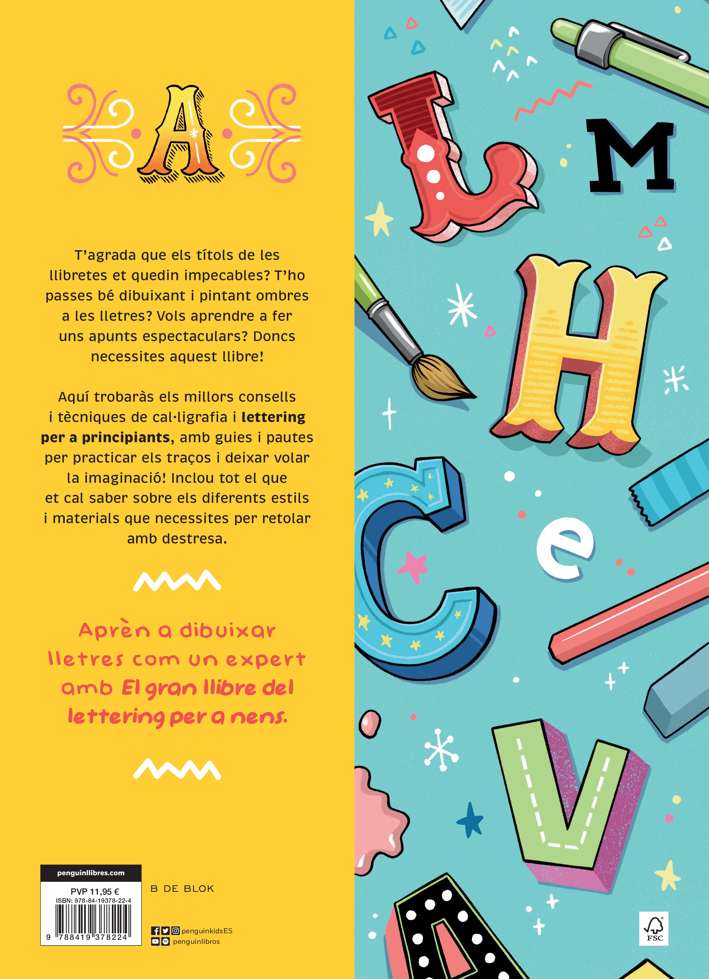 El gran llibre del lettering per a nens: Aprèn a dibuixar lletres com un expert  (Tapa blanda) 2
