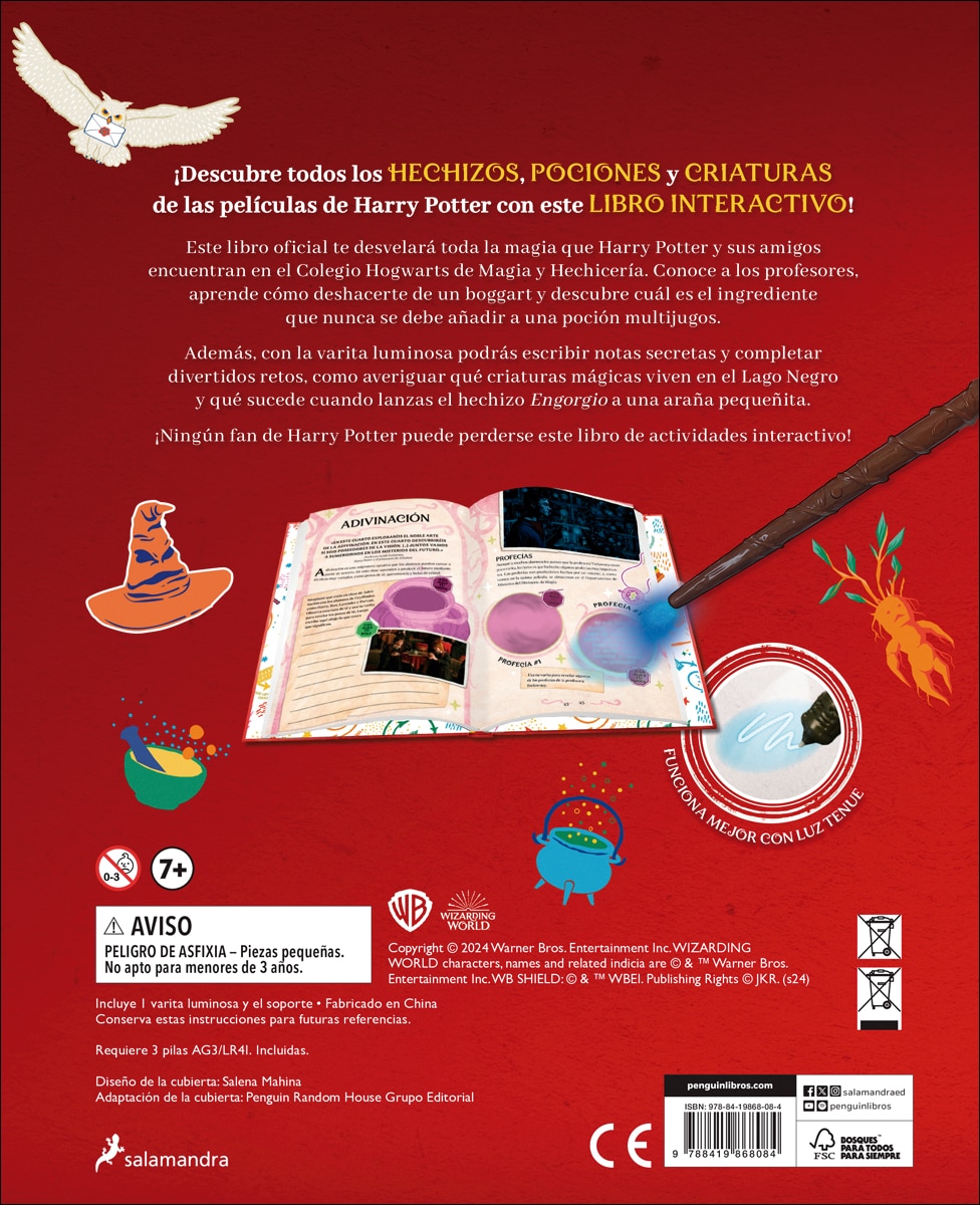 El libro de hechizos y pociones (libro oficial) (Harry Potter): Con una varita luminosa para leer la tinta invisible  (Tapa dura) 3