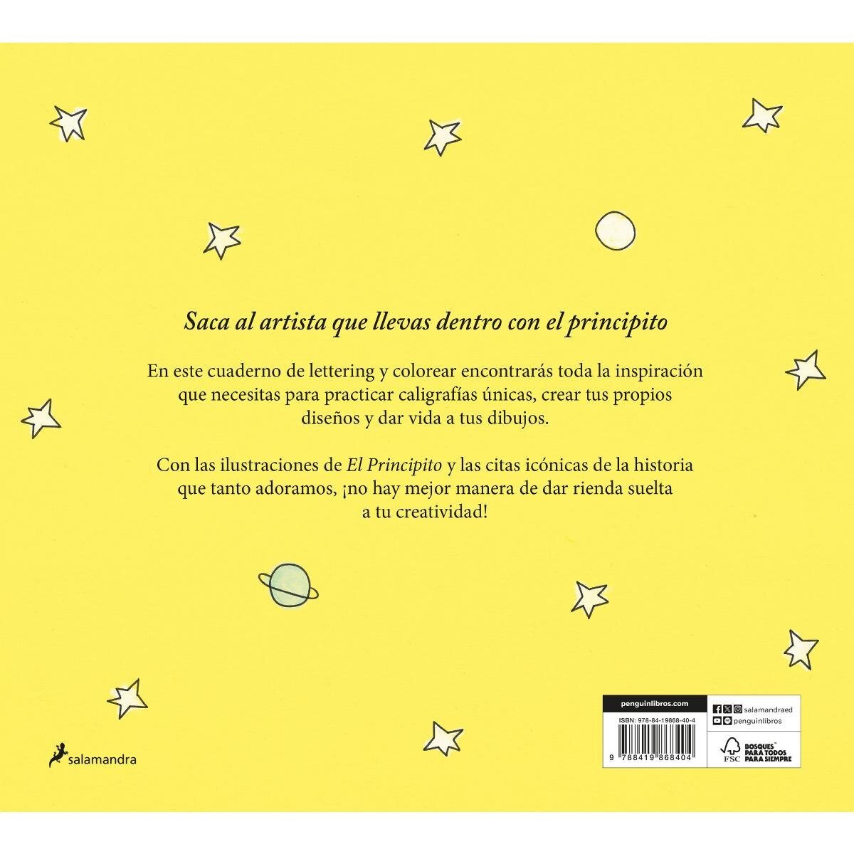 Lettering con El Principito: Un cuaderno creativo para practicar lettering y colorear  (Tapa blanda) 2