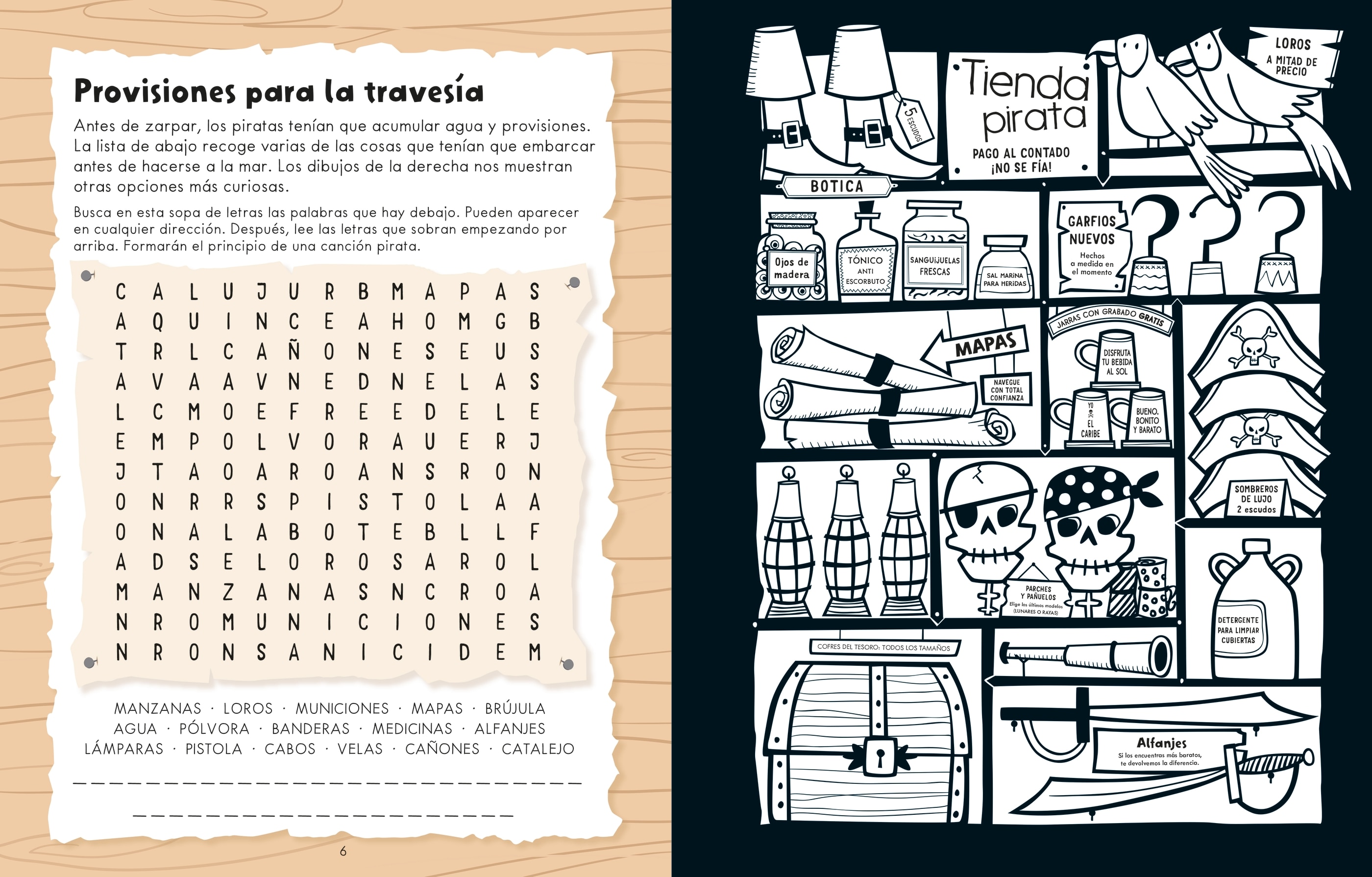 Piratas - Libro con pasatiempos y páginas para colorear (Capa mole) 2