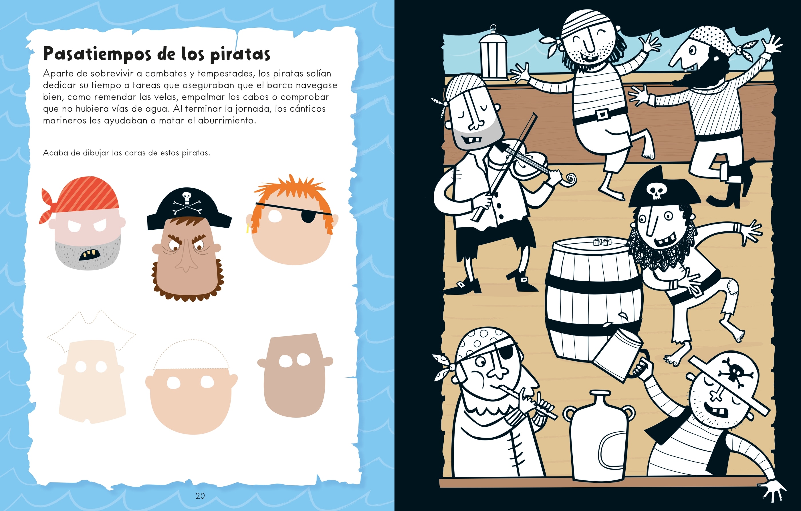Piratas - Libro con pasatiempos y páginas para colorear (Capa mole) 3