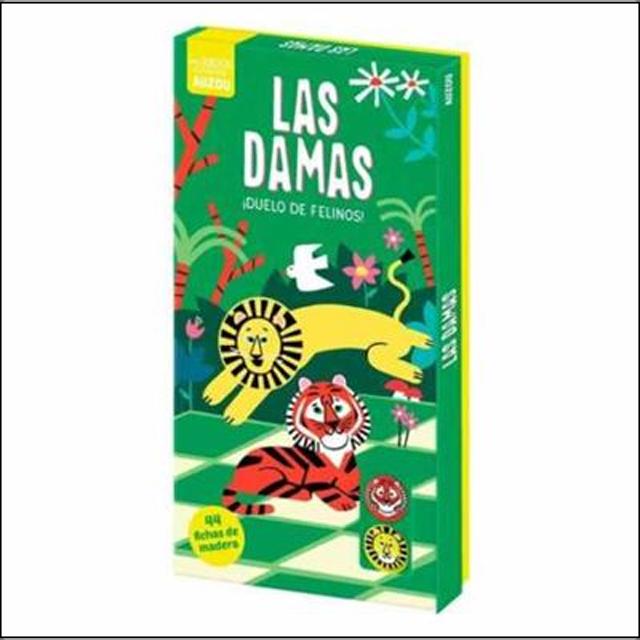 DAMAS. DUELO DE FELINOS. JUEGO DE MADERA 1