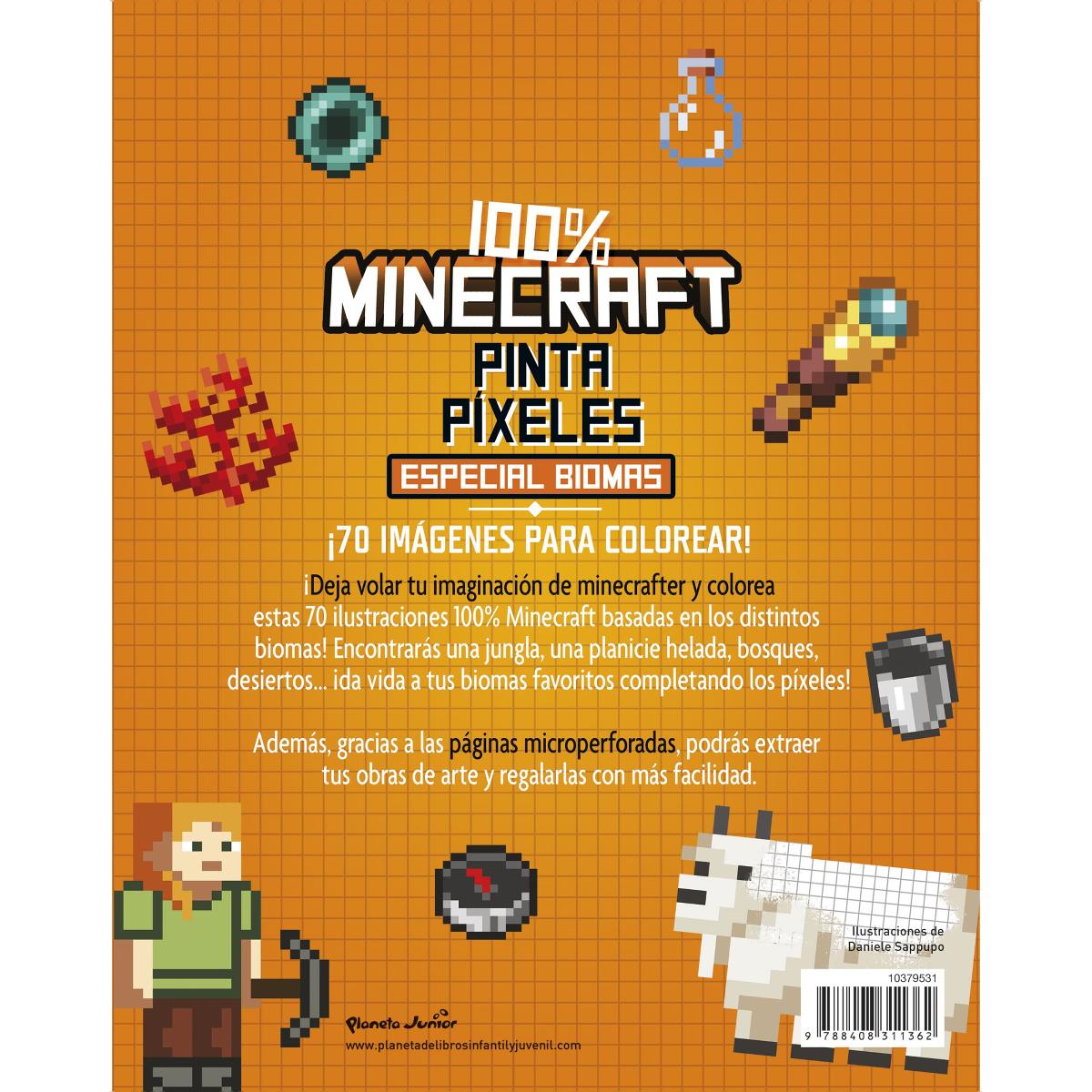 100% Minecraft. Pinta píxeles. Especial biomas: Libro para colorear (Capa mole) 2