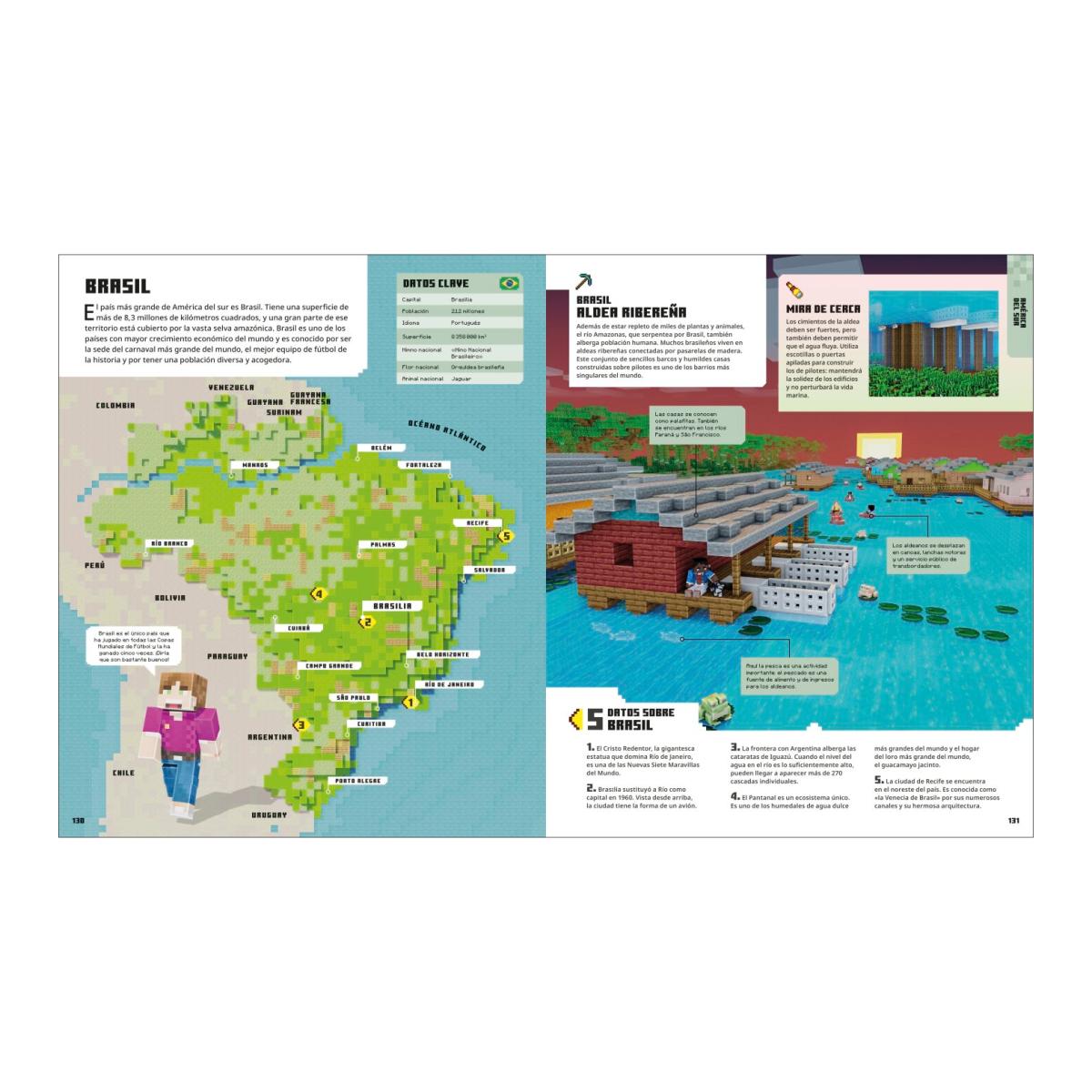 Minecraft Atlas del mundo: Crea el mundo real en Minecraft. Más de 60 ideas para construir (Capa dura) 2