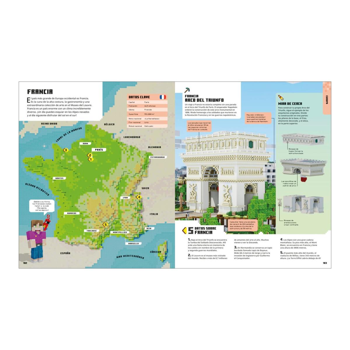 Minecraft Atlas del mundo: Crea el mundo real en Minecraft. Más de 60 ideas para construir (Capa dura) 3