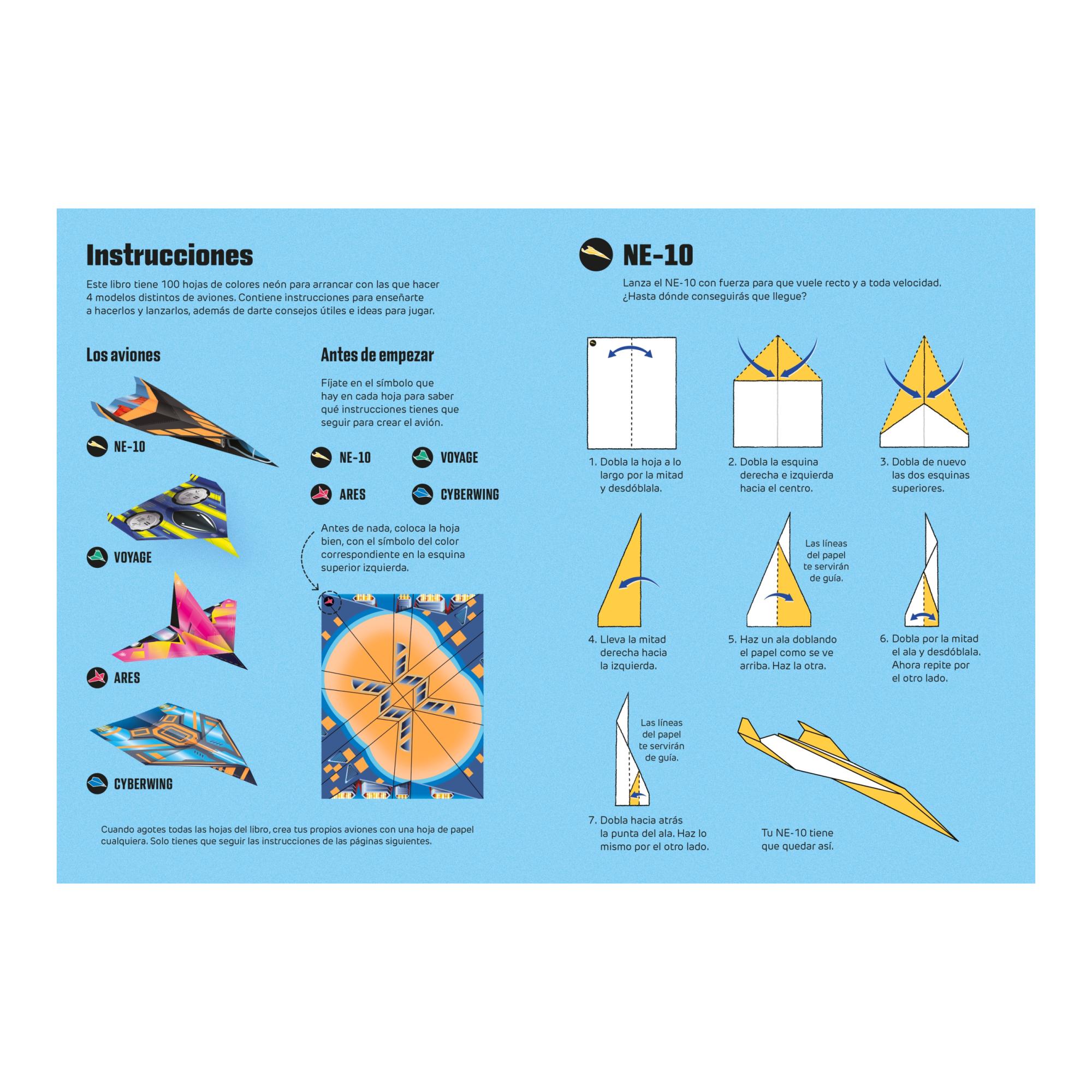 100 AVIONES NEON QUE DOBLAR Y HACER VOLA (Capa Mole) 2