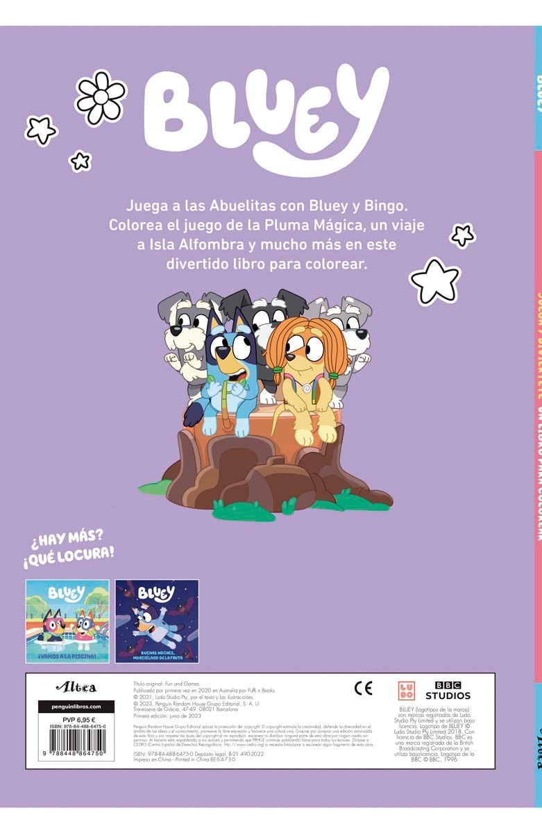 Bluey. Actividades - Juega y diviértete. Libro para colorear a Bluey y sus amigos. 64 dibujos fáciles y bonitos (edición en español): U  (Tapa blanda) 5