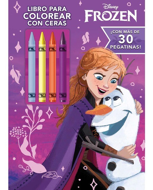 Frozen. Libro para colorear con ceras: Con pegatinas  (Tapa blanda) 1