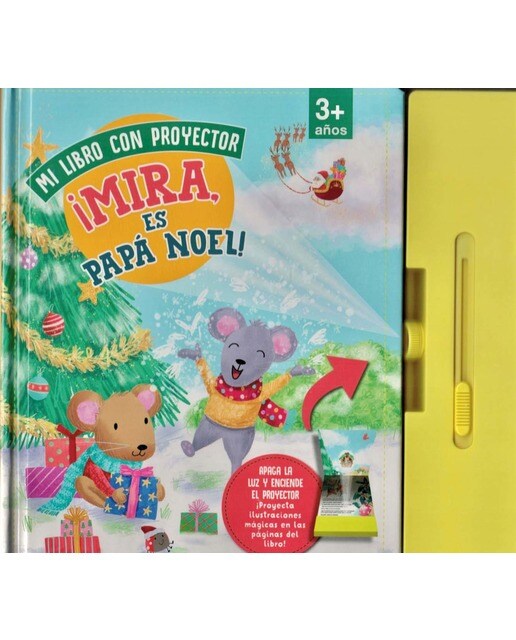 Mi libro con proyector.Mira es papa noel