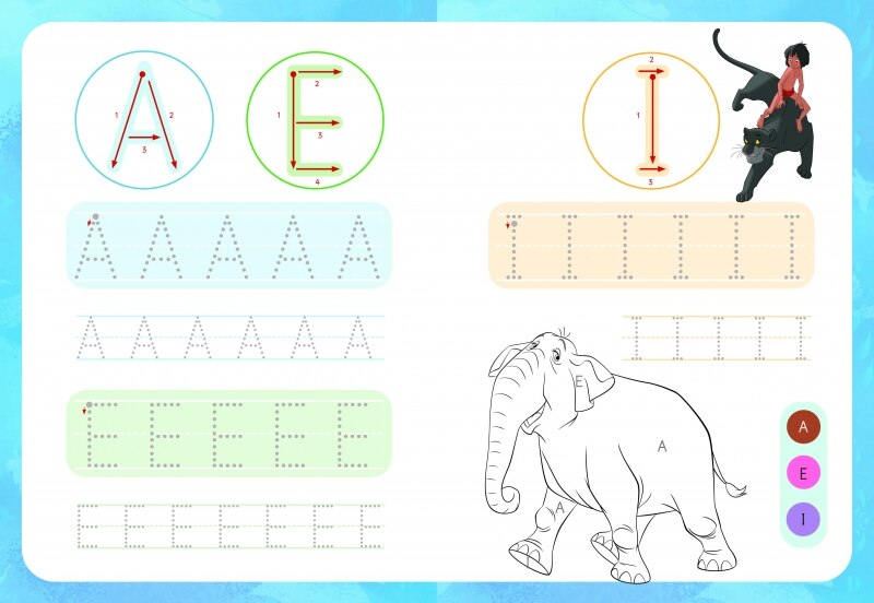 Imagen 7 de Escribo con Disney. Colorea con las letras (Disney. Primeros aprendizajes): Con letras y figuras para reseguir  (Tapa blanda)