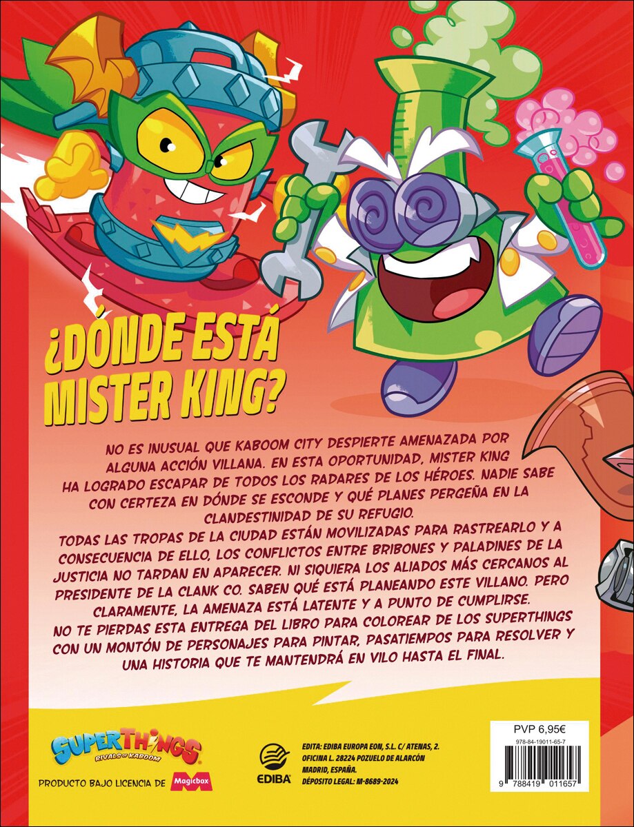 Libro para colorear Superthings Legends - España: ¿Dónde está Mr King?  (Tapa blanda) 2
