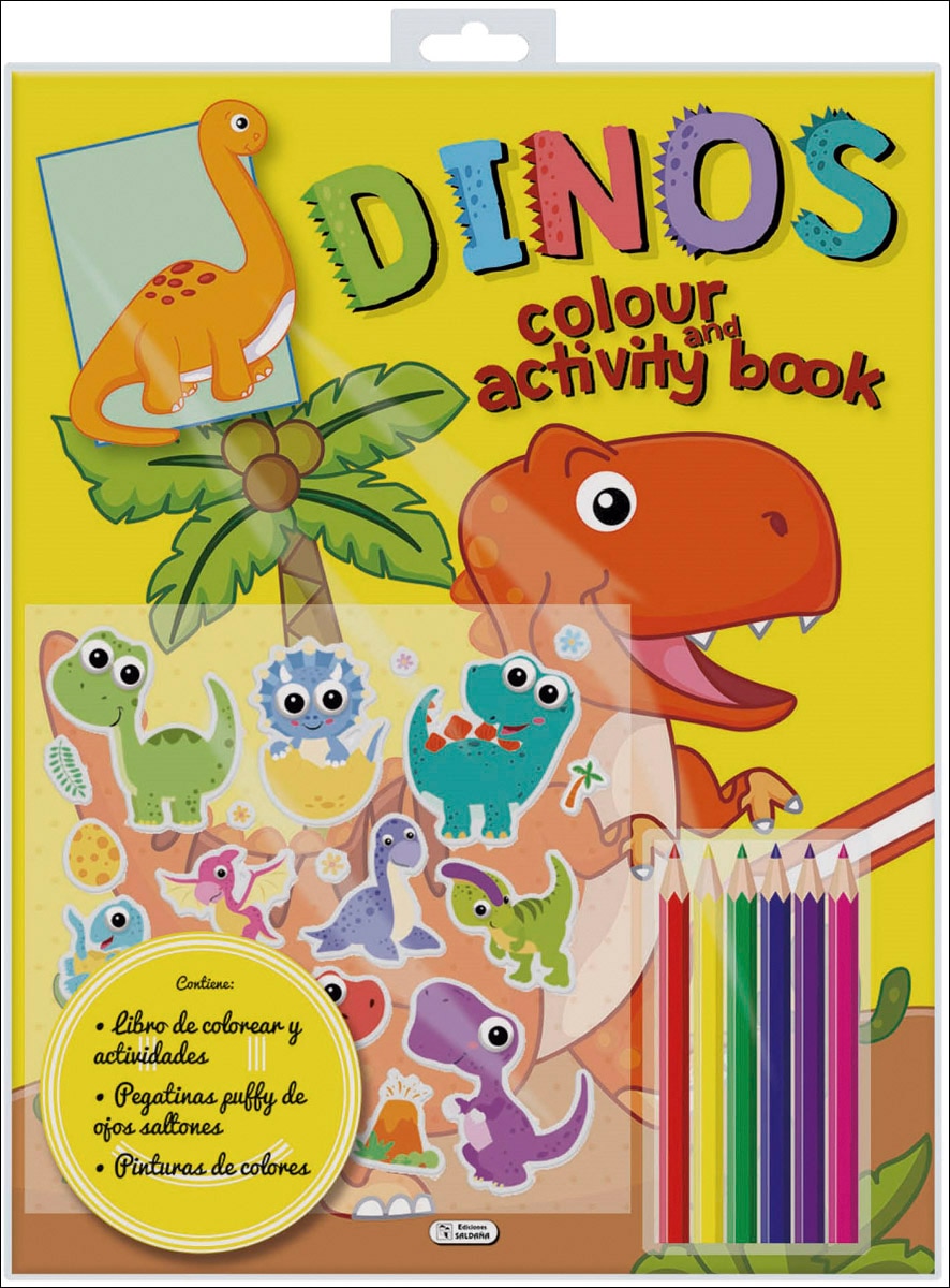 COLOUR AND ACTIVITY BOOK - DINOS (Capa mole) 1