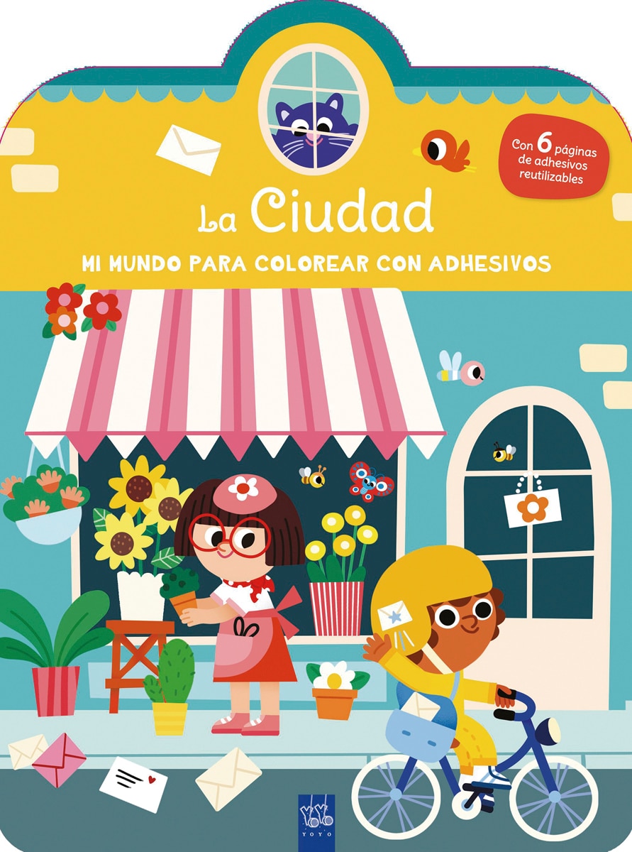 Portada de Mi mundo para colorear con adhesivos. La ciudad