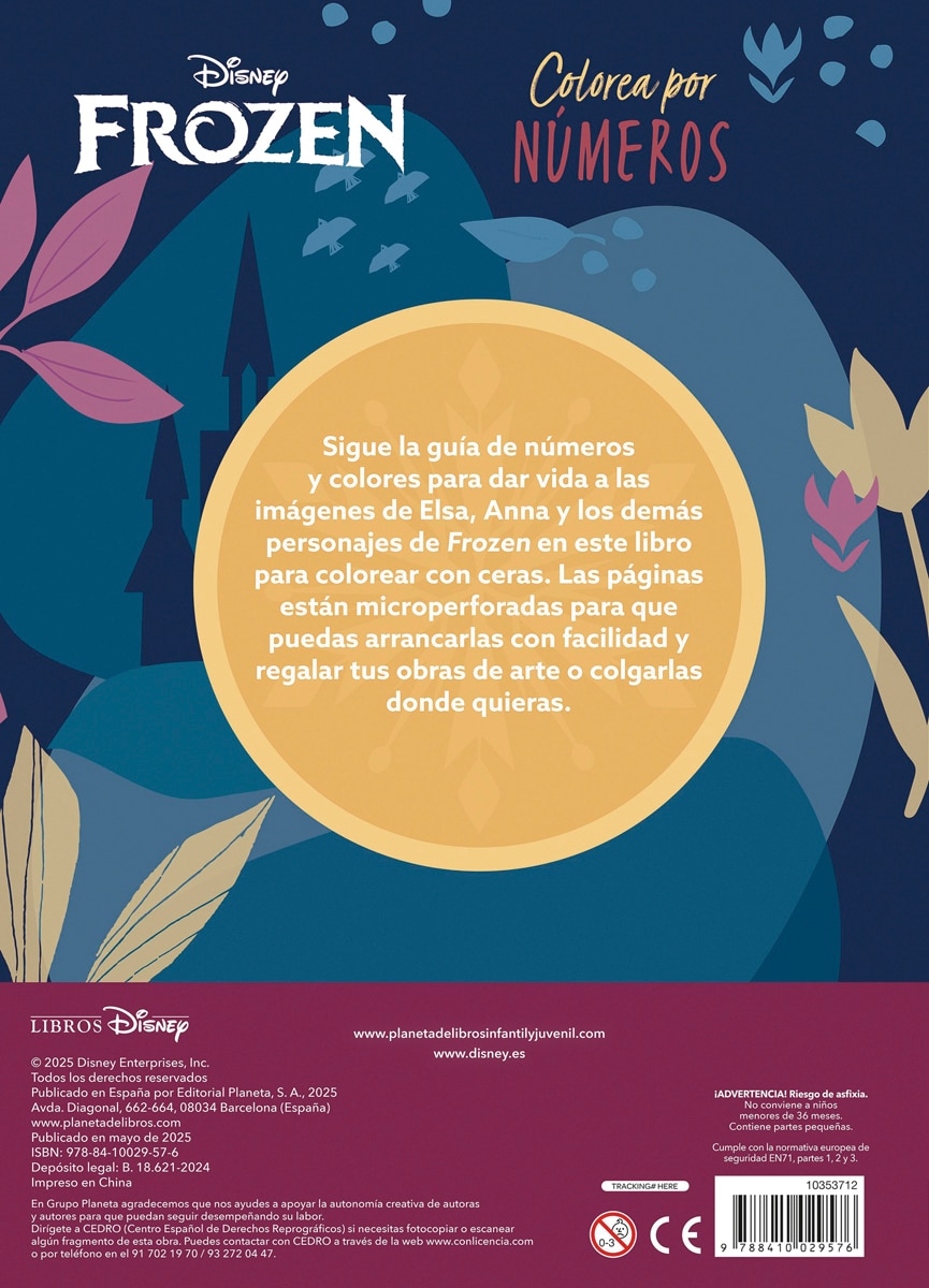Frozen. Colorea por números con ceras: Con 8 ceras de colores 2