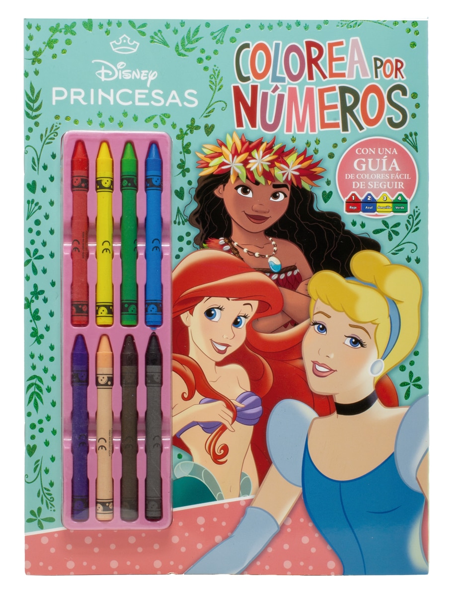 Princesas. Colorea por números con ceras: Con 8 ceras de colores 1