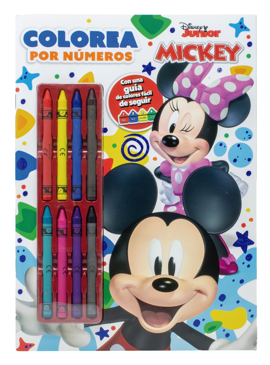 Mickey. Colorea por números con ceras: Con 8 ceras de colores 1