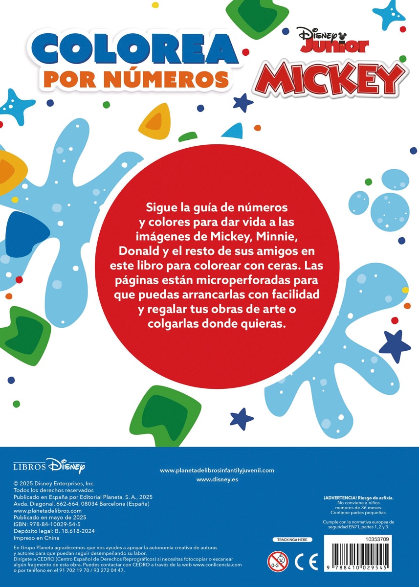 Mickey. Colorea por números con ceras: Con 8 ceras de colores 2