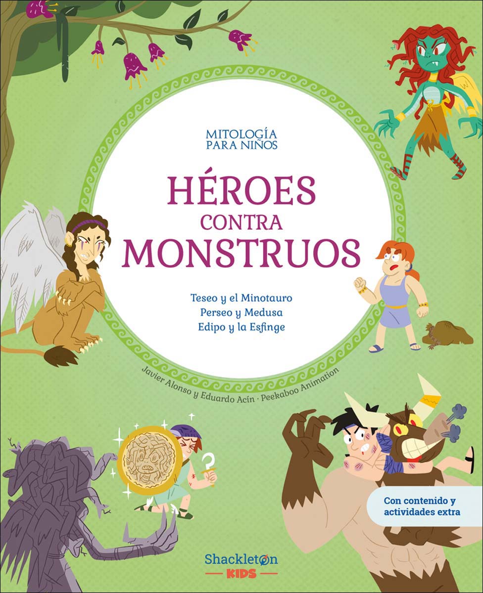 Imagem 0 de Héroes contra monstruos: Libro infantil con juegos y actividades extra | Los mitos de Teseo y el Minotauro, Perseo y Medusa, y Edipo y la (Capa dura)