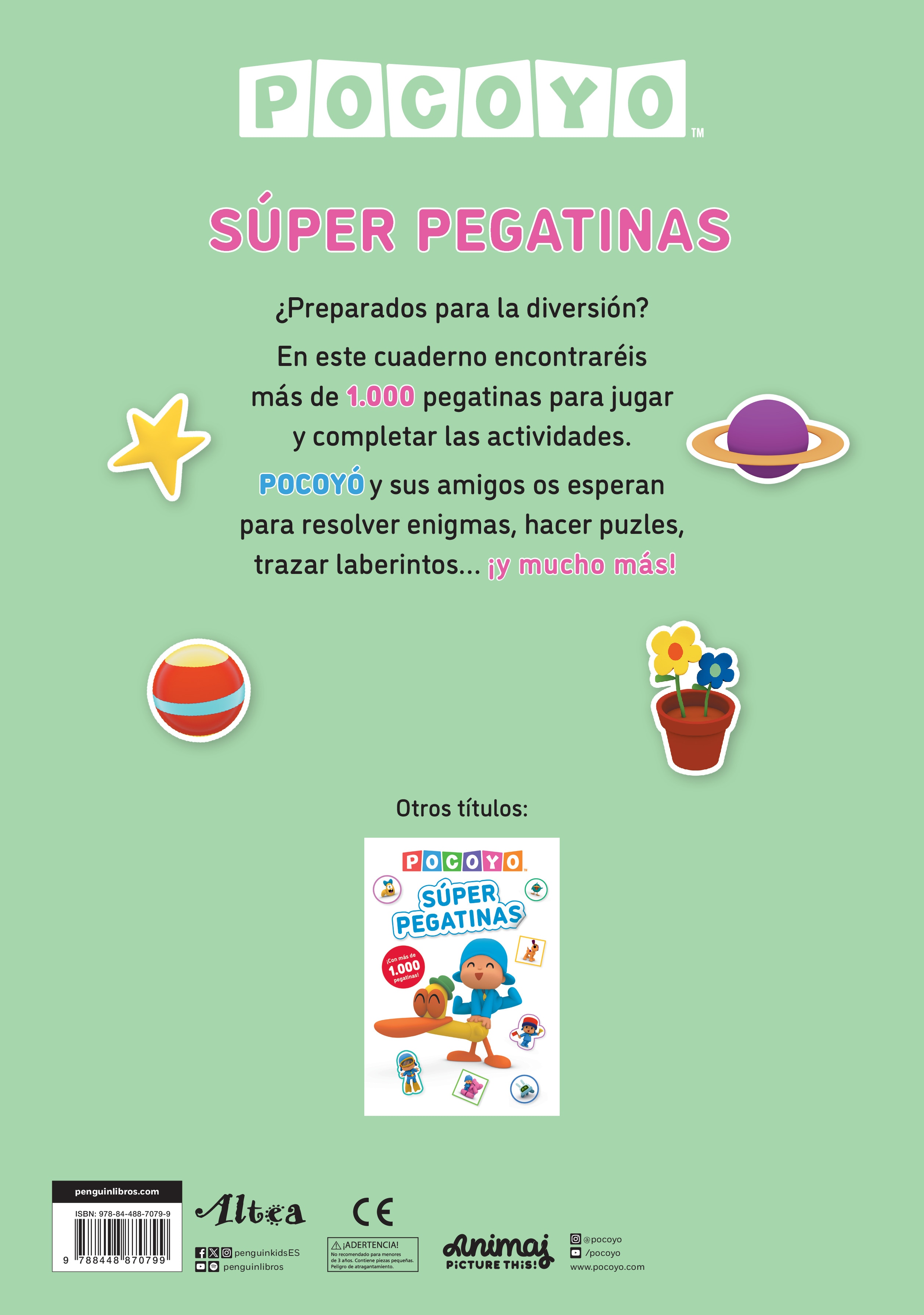 Pocoyó. Actividades - Súper pegatinas. Hora de Jugar. ¡Con más de 1.000 pegatinas! (Capa mole) 2