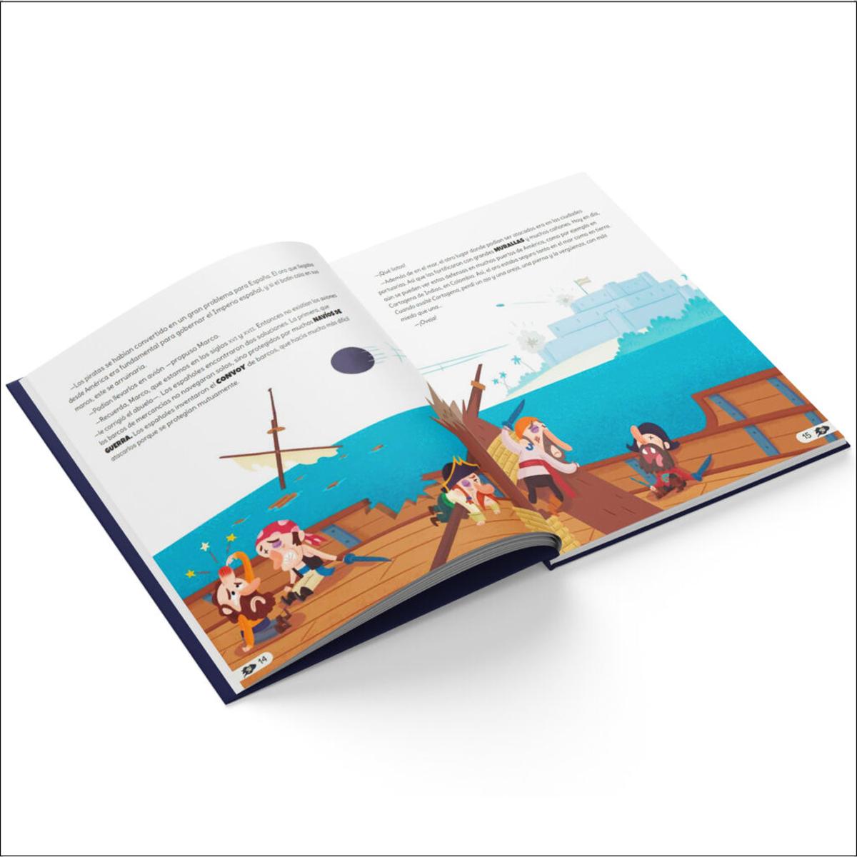 Los piratas del Caribe: Libro infantil con juegos y actividades extra | Únete a Carmen, Marco y el abuelo, y descubre la historia explica (Capa dura) 2