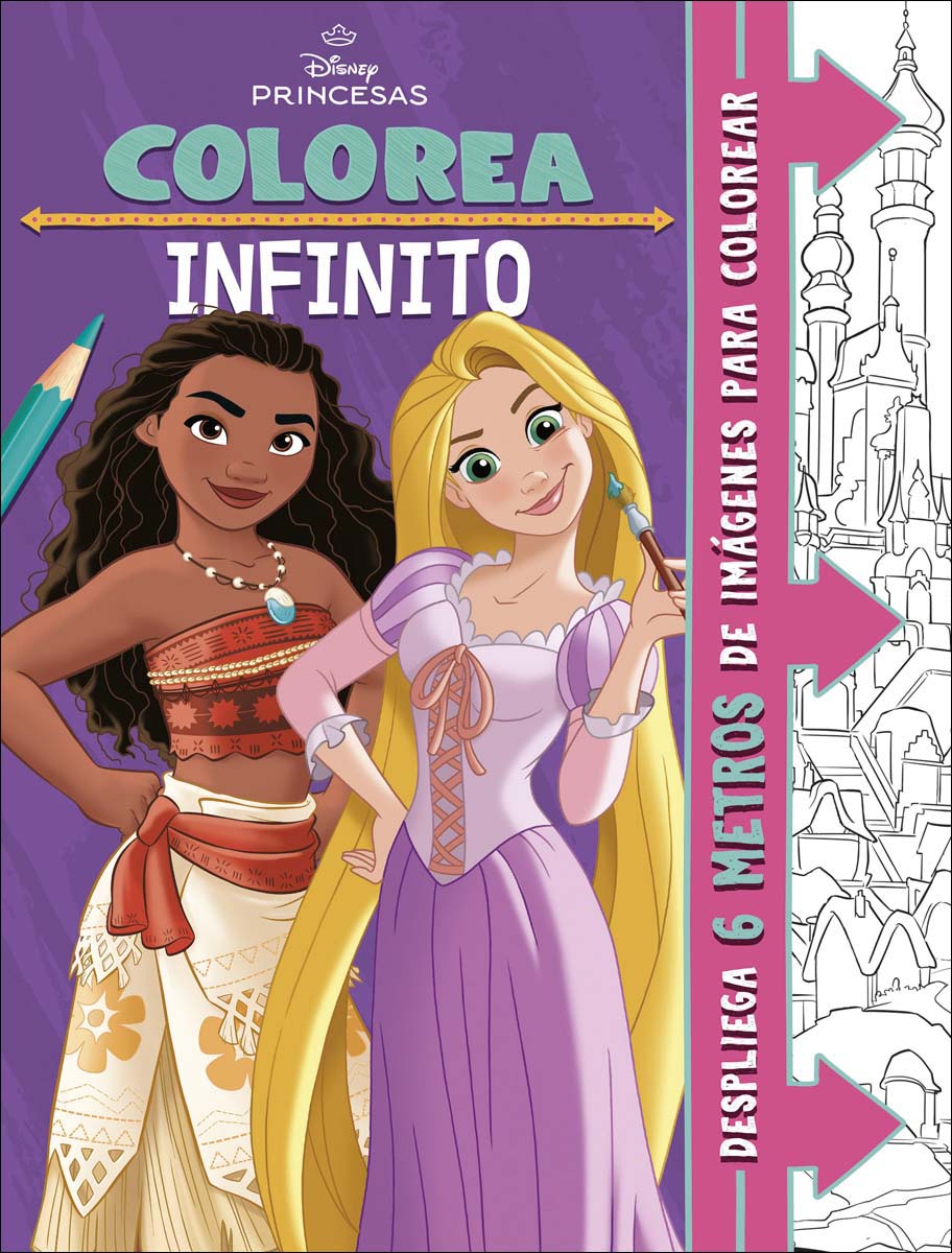 Princesas. Colorea infinito: 6 metros de imágenes para colorear (Capa mole) 1