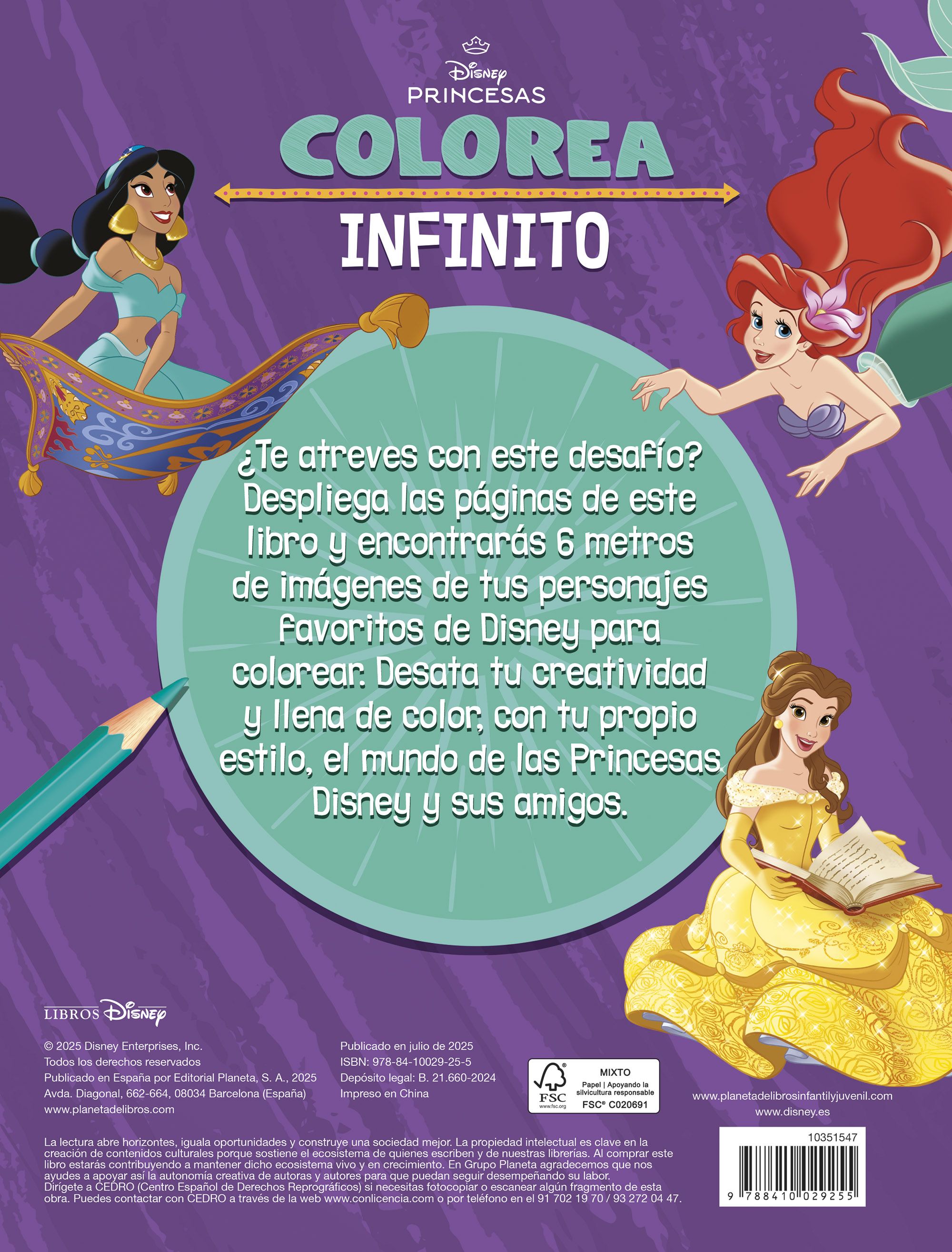 Princesas. Colorea infinito: 6 metros de imágenes para colorear (Capa mole) 2