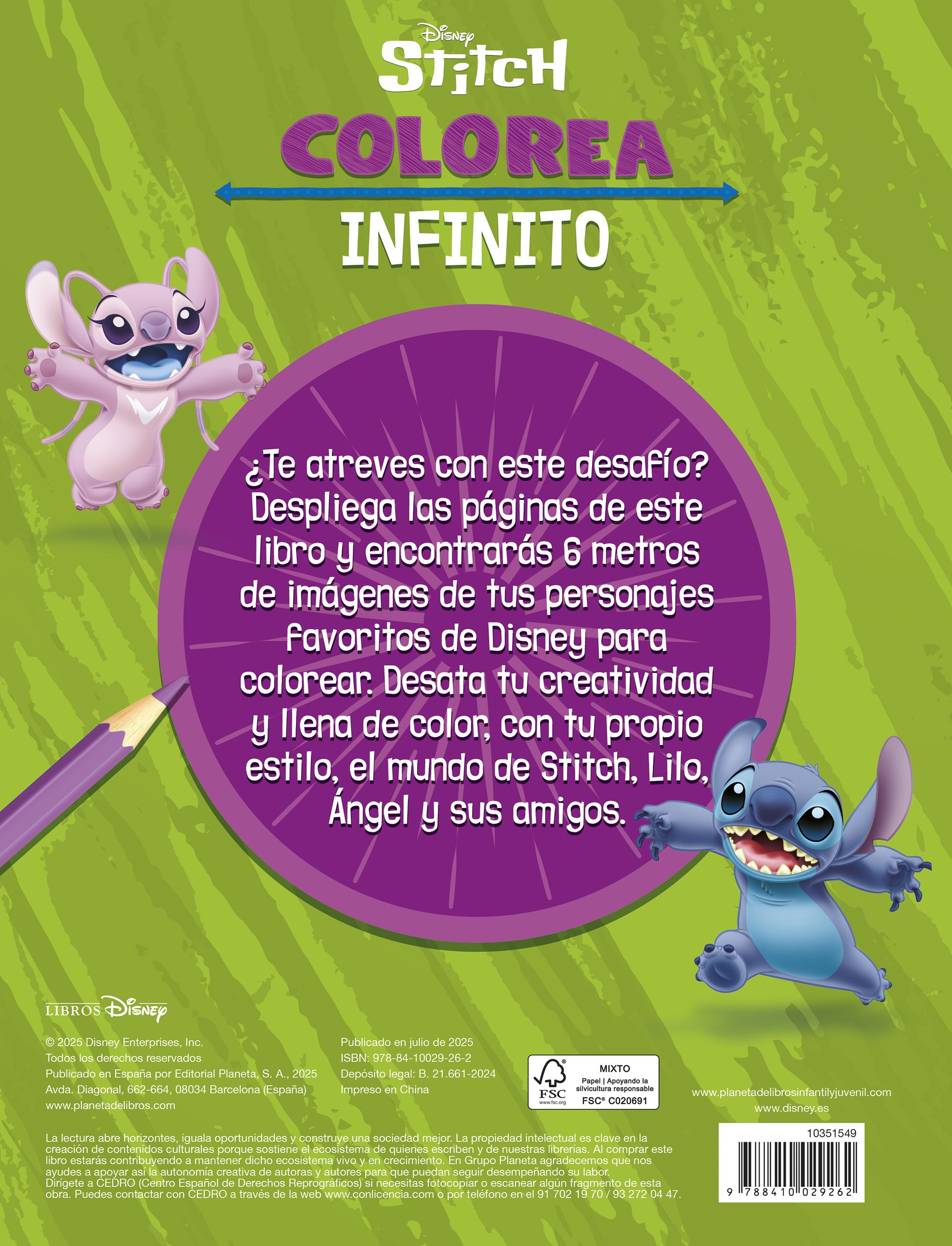 Stitch. Colorea infinito: 6 metros de imágenes para colorear (Capa mole) 2