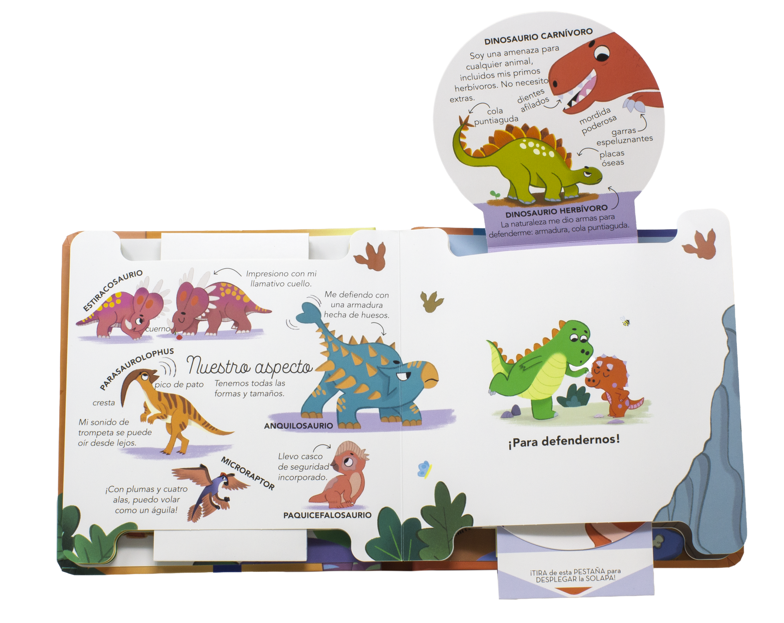 Doble sorpresa. Los dinosaurios: ¡Tira de las pestañas para aprender sobre los dinosaurios 3