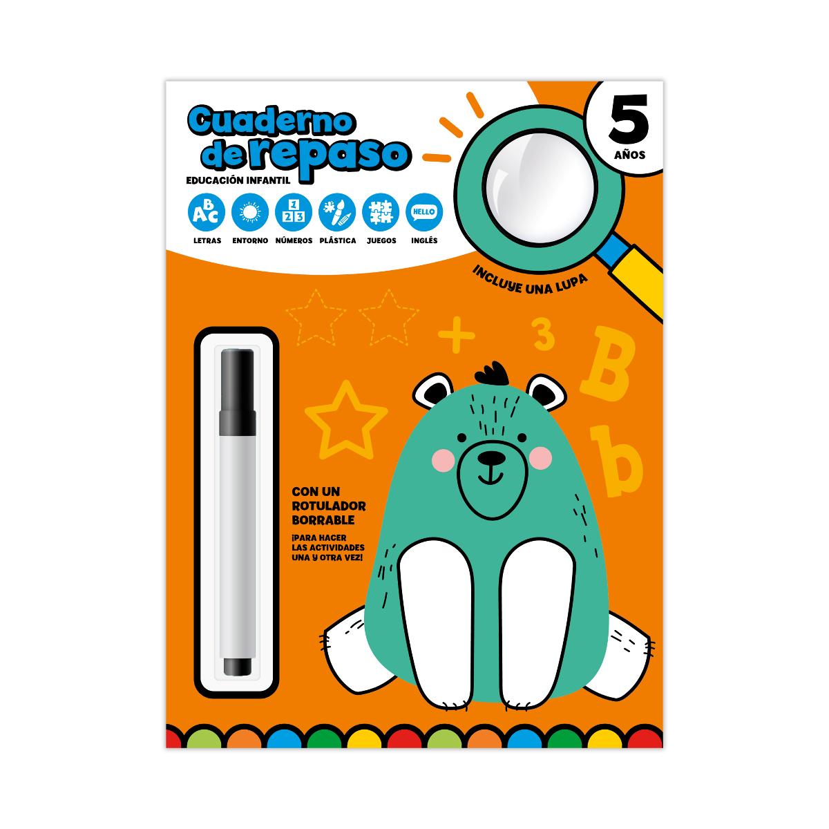 CUADERNO DE REPASO 5 AÑOS - CON LUPA Y ROTULADOR BORRABLE 1
