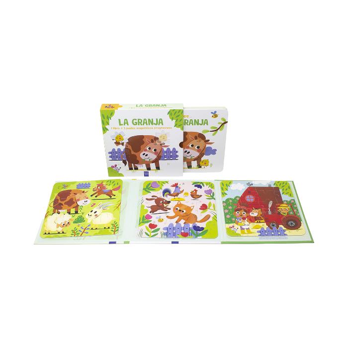 Lee y juega con puzles magnéticos. La granja: 1 libro y 3 puzles magnéticos progresivos 2