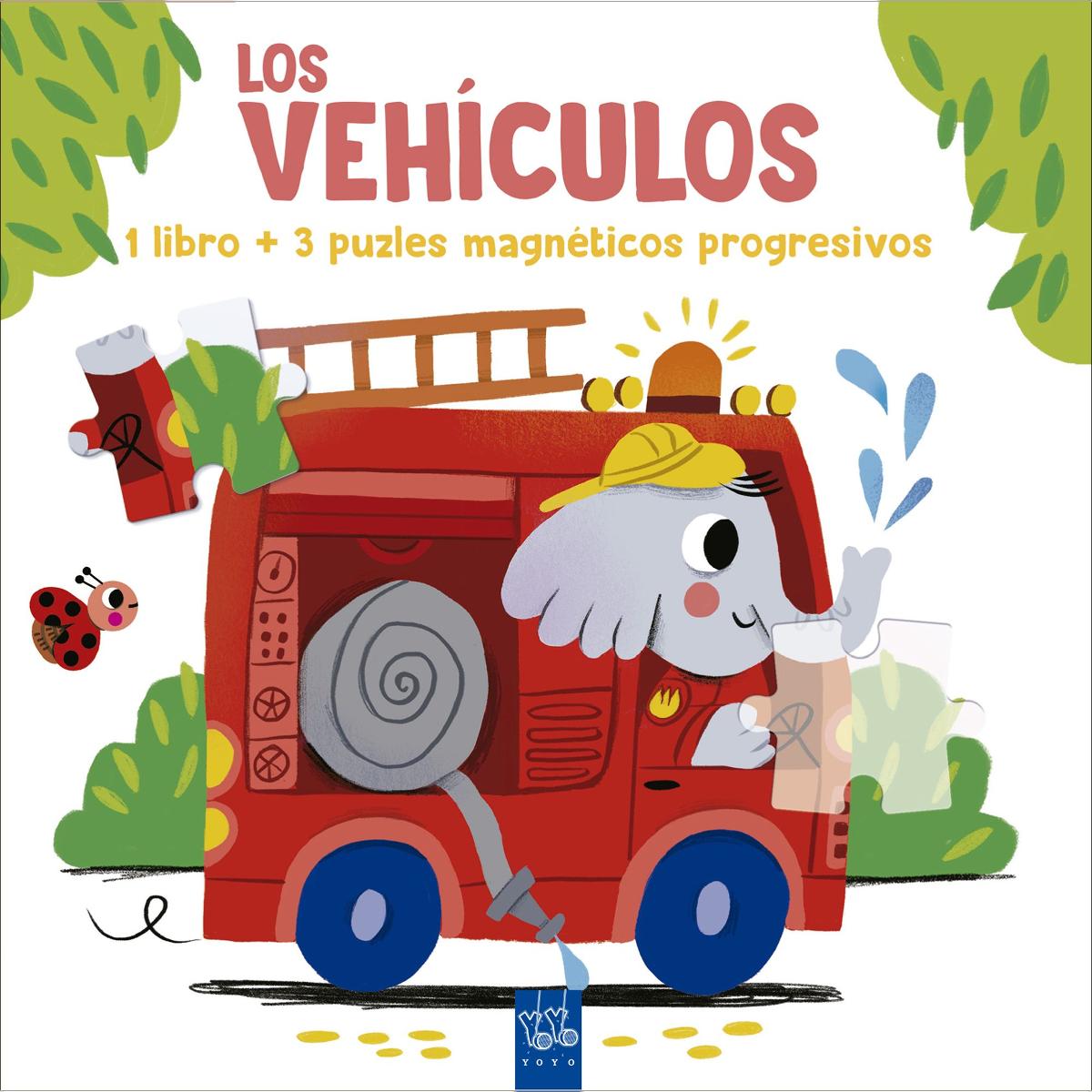 Lee y juega con puzles magnéticos. Los vehículos: 1 libro y 3 puzles magnéticos 1