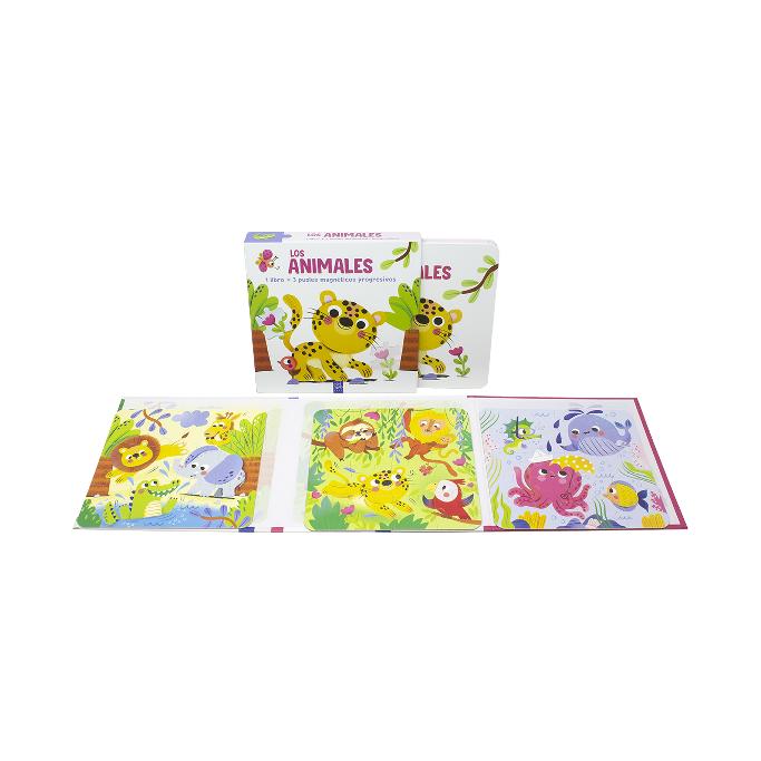 Lee y juega con puzles magnéticos. Los animales: 1 libro y 3 puzles magnéticos 2