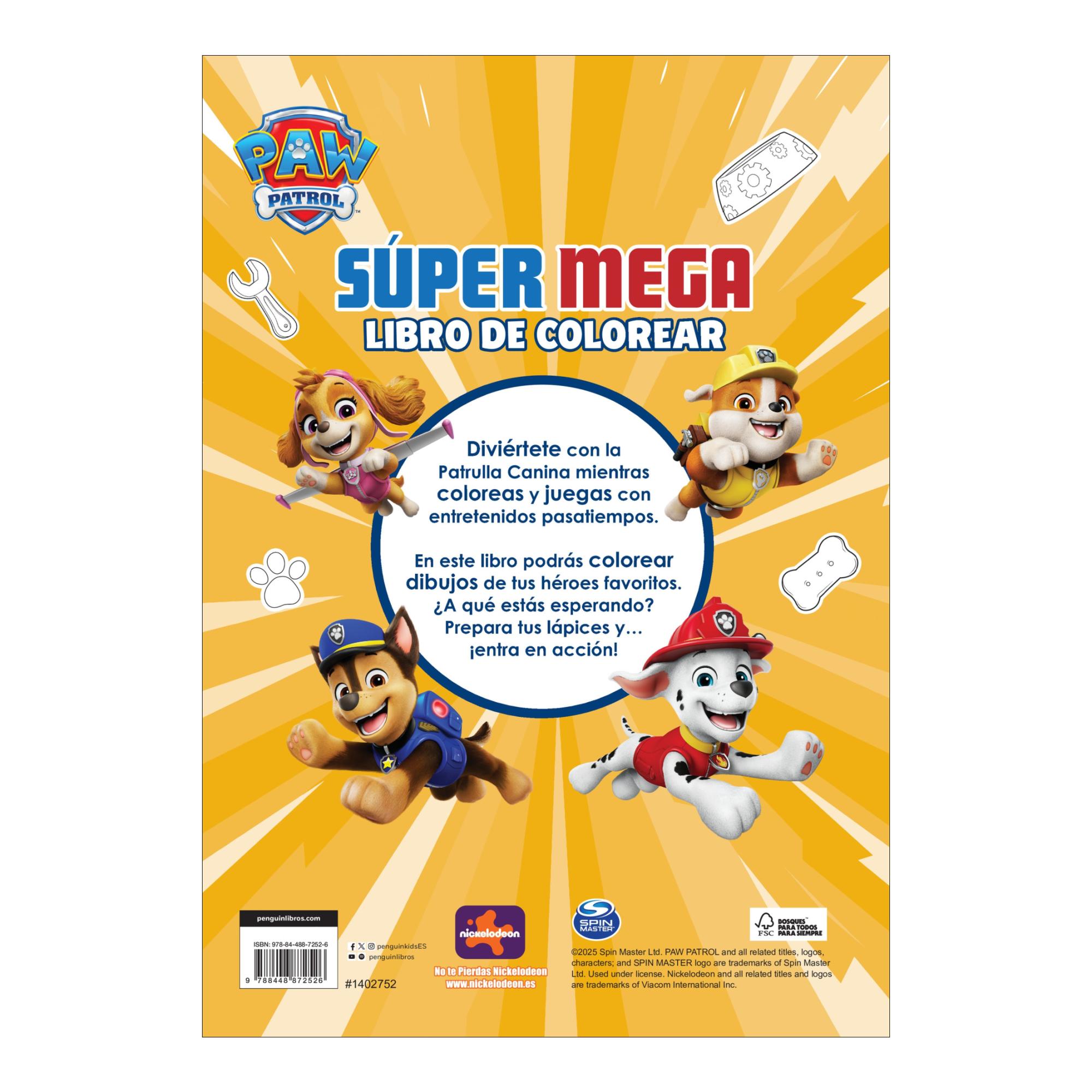 Paw Patrol | Patrulla Canina. Actividades - Súper mega libro de colorear: Con 128 dibujos para colorear (Capa mole) 2
