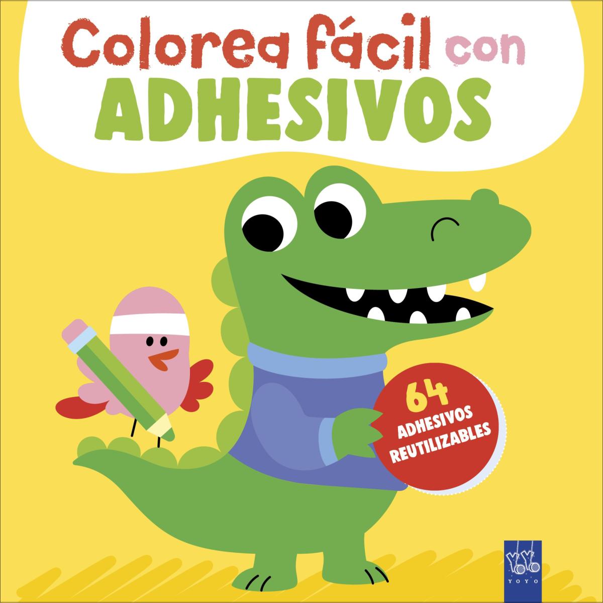 Colorea fácil con adhesivos. Cocodrilo (Capa mole) 1