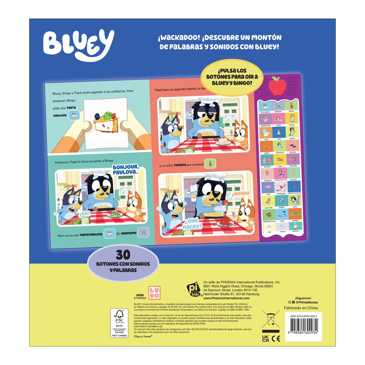 BLUEY ¡WACKADOO! PALABRAS Y SONIDOS DE BLUEY - LIBRO SONORO CON 30 BOTONES PARA OÍR PALABRAS Y SONIDOS  - PI KIDS (Capa dura) 2