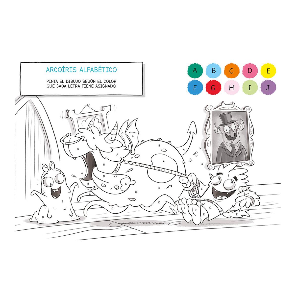 Escuela de Monstruos - Cuaderno de vacaciones: Letras, números, creatividad y pasatiempos para niños de 3 a 5 años (Tapa blanda) 2