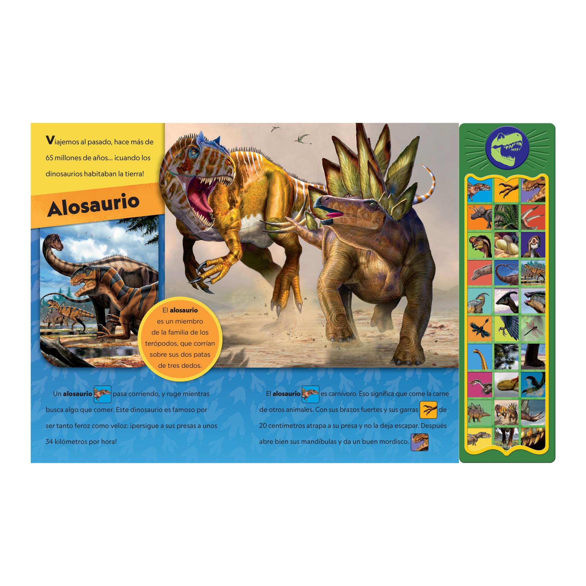 NATIONAL GEOGRAPHIC KIDS - DINOSAURIOS PELIGROSOS - LIBRO SONORO CON 30 BOTONES PARA OÍR PALABRAS Y SONIDOS  - PI KIDS (Capa dura) 2