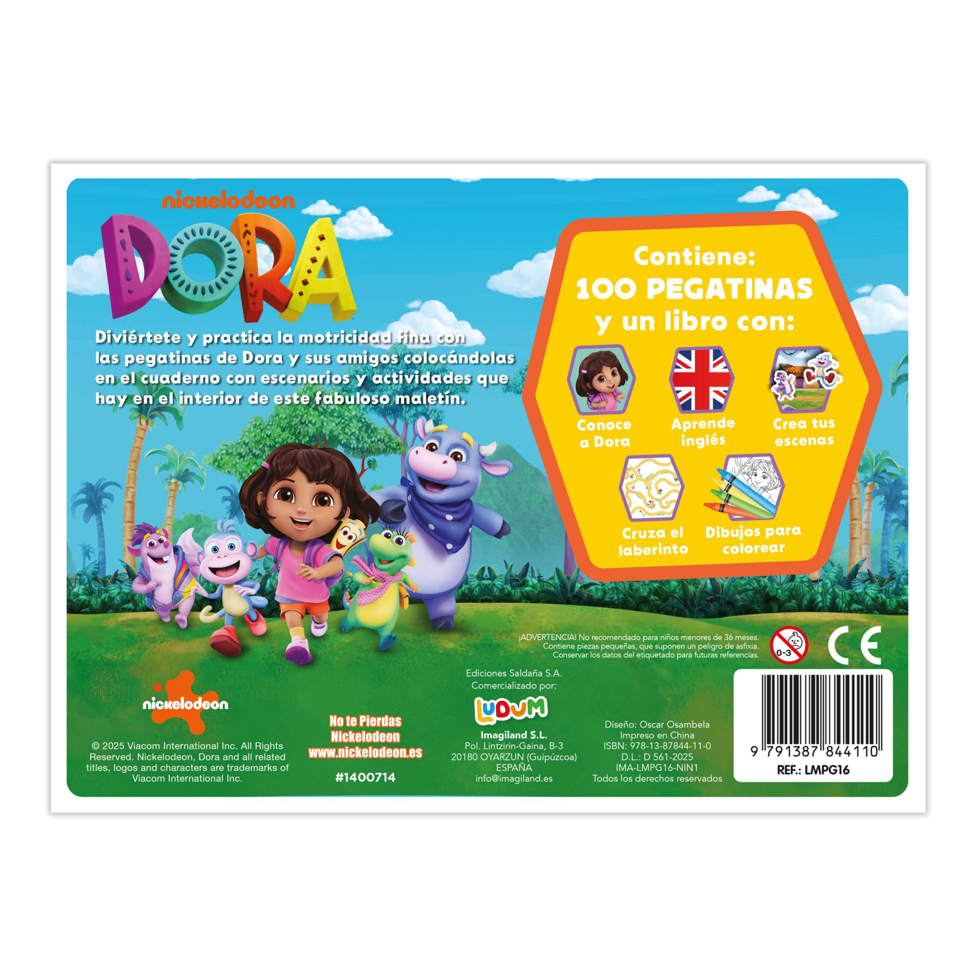 MALETIN DE 100 PEGATINAS DORA 2
