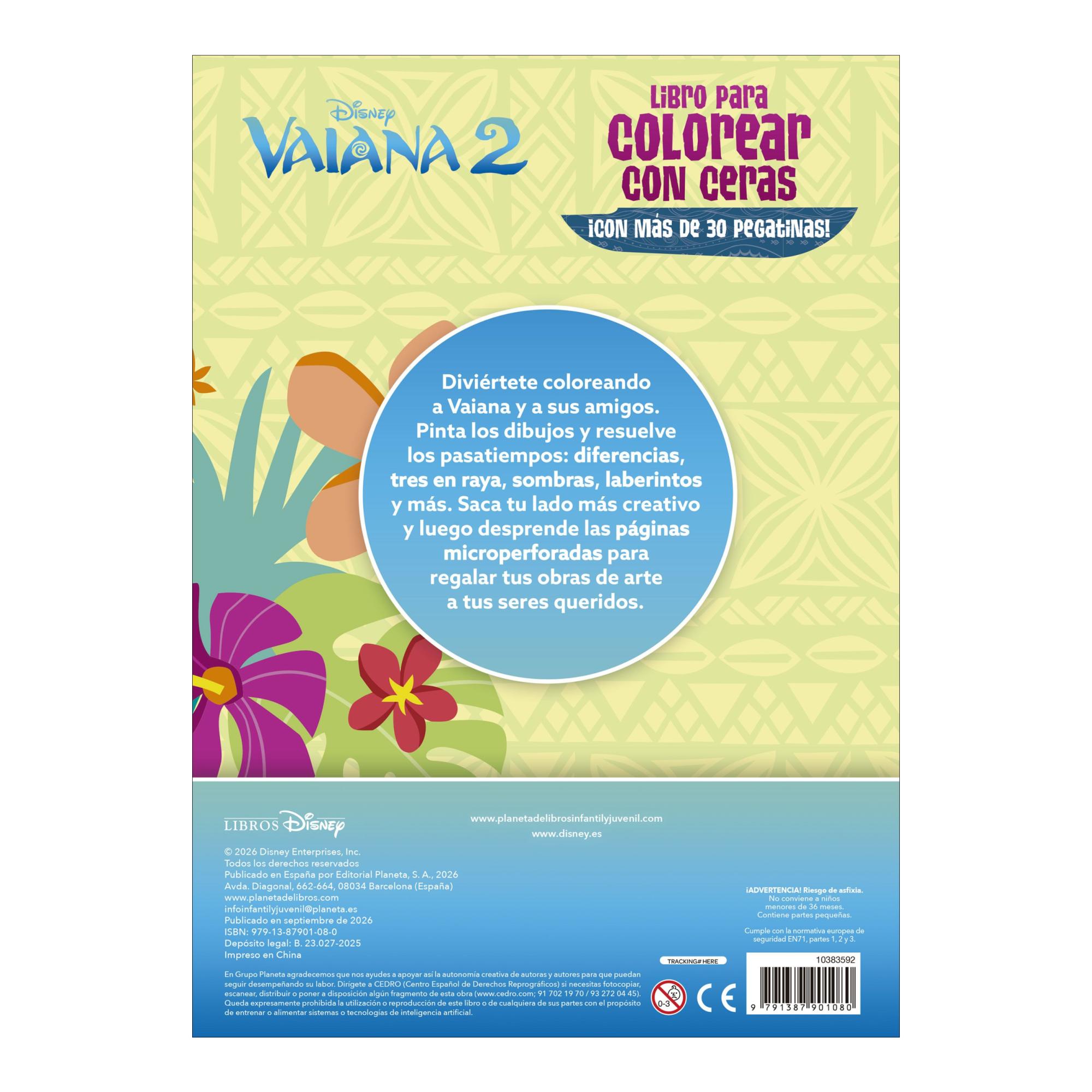 VAIANA 2. LIBRO PARA COLOREAR CON CERAS (Capa Mole) 2