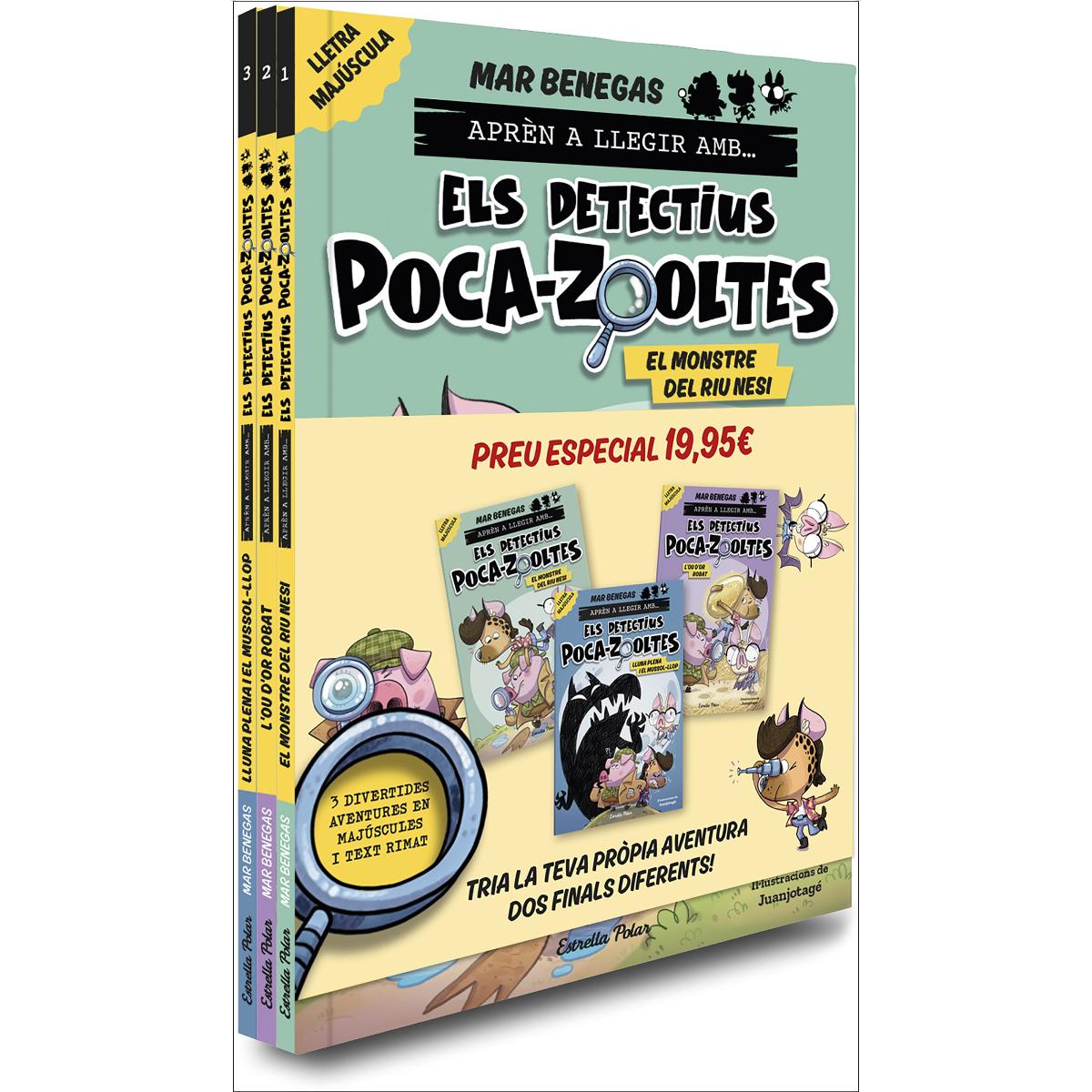 Pack Aprèn a llegir amb... Els detectius Poca-zooltes!  1,2 i 3: En lletra MAJÚS (Capa mole com abas) 1