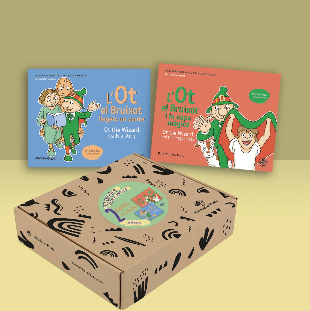 Pack 2 contes bilingües de l&Ot el Bruixot: Dos llibres bilingües en català i anglès per a nens i nenes a partir de 3 anys. Practica l'anglès amb l'O 1