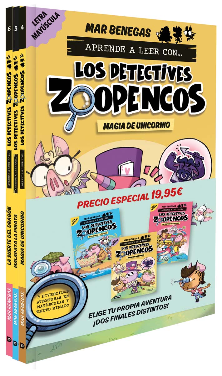 Pack Aprende a leer con... ¡Los Detectives Zoopencos! 4, 5 y 6: En letra MAYÚSCU: En letra MAYÚSCULA para aprender a leer libros para niños a partir 1